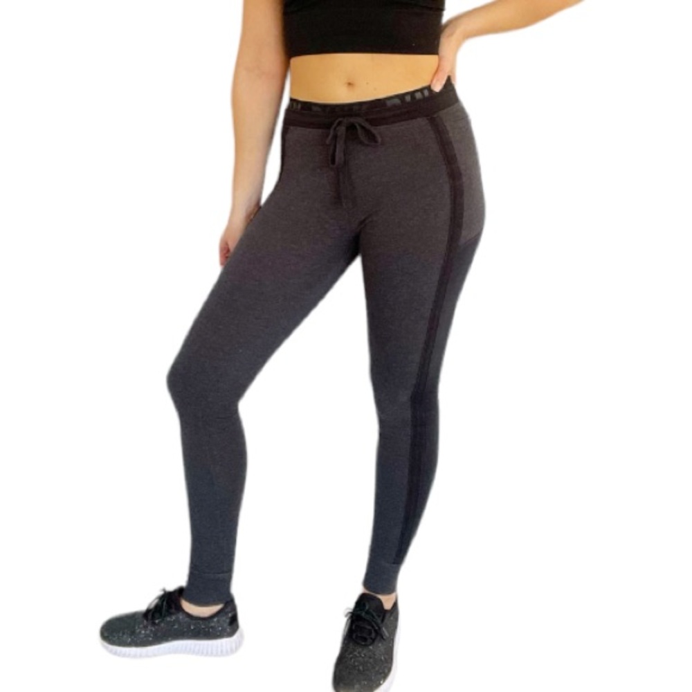 VS PINK yoga dark gray tie waist full length leggings size XS